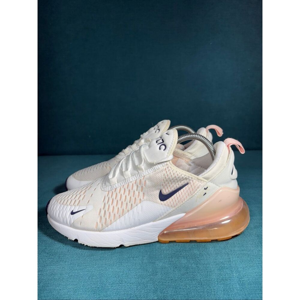 Nike Air Max 270 Women’s Size 10 White Pink Navy Running Shoes AH6789-110